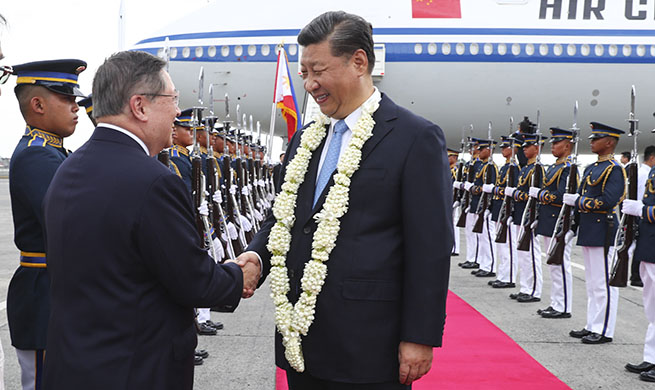 Xi arrives in Philippines for state visit