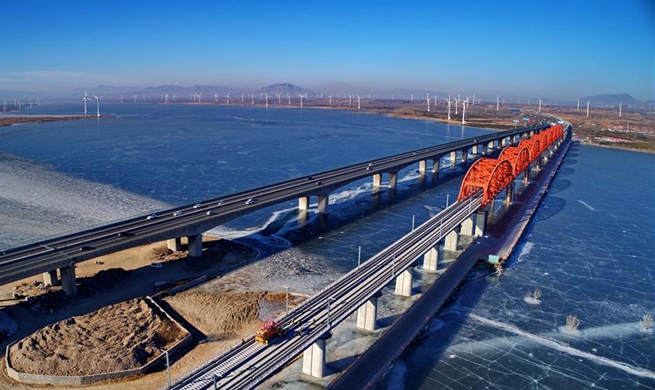 Track laying work of Beijing-Zhangjiakou high-speed railway line partly completed