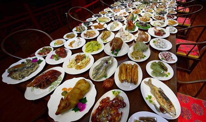 Exhibition of Chinese dishes made of Shoushan stone on show in China's Fuzhu
