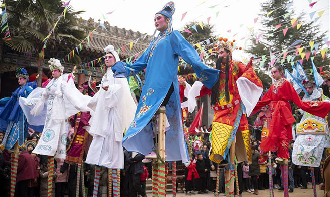 "Shehuo" performances held to celebrate Lantern Festival in NW China's Gansu
