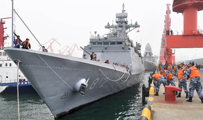 Foreign vessels arrive in Qingdao for naval parade marking Chinese navy anniversary
