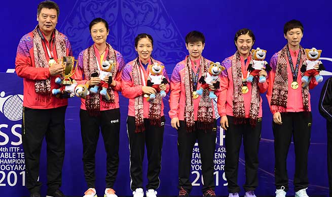 China wins women's team crown in 2019 Asian Table Tennis Championships