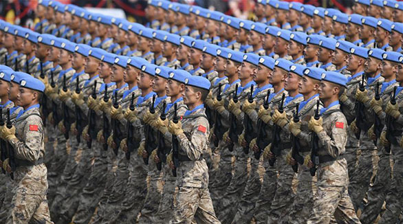 Chinese peacekeepers debut at military parade on National Day