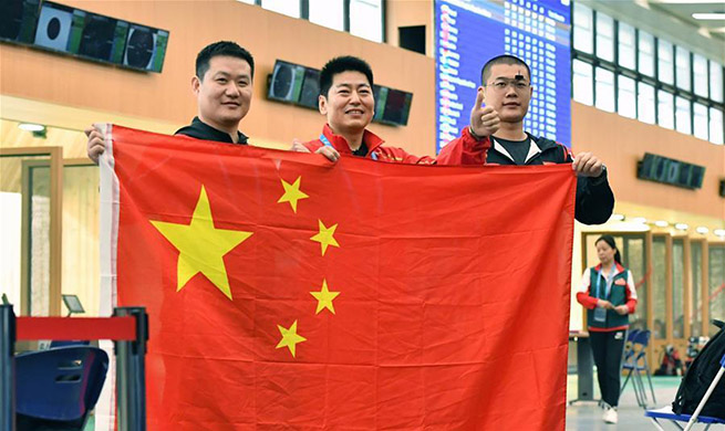 China wins tournament's 1st gold from 25m rapid fire pistol team at military games