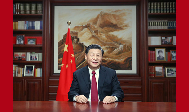 Xinhua Headlines: Chinese president delivers 2020 New Year speech, vowing to achieve first centenary goal