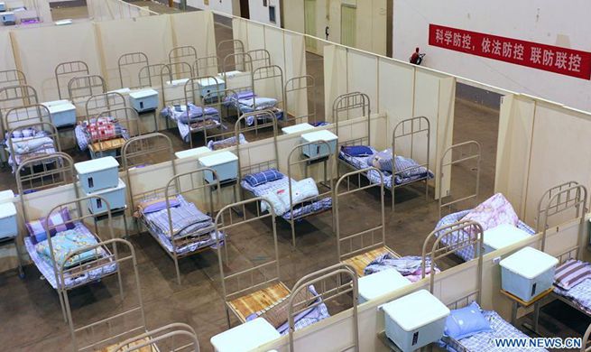 Makeshift hospital ready to receive patients infected with novel coronavirus in Wuhan