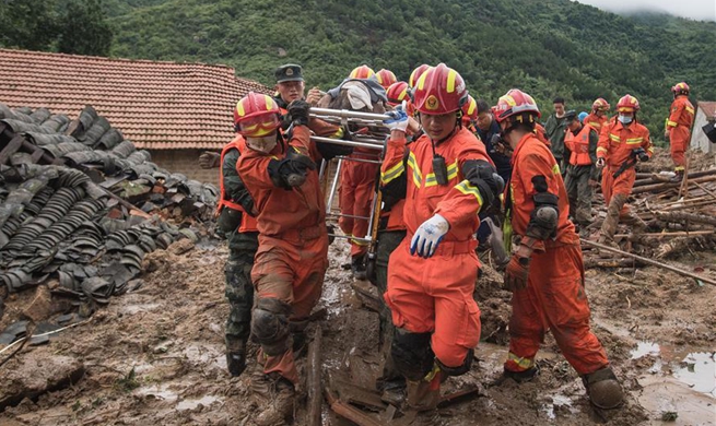 Rescue under way after rain-triggered landslide in Hubei