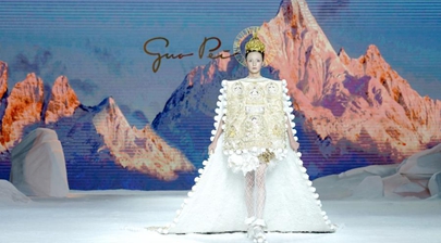 Creations of Guo Pei presented during fashion show in Jinan, Shandong