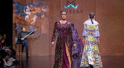 Traditional costumes presented during fashion show in Tashkent, Uzbekistan