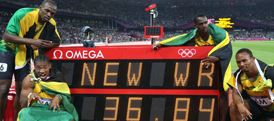 Jamaica breaks men's 4x100m relay world record for gold medal
