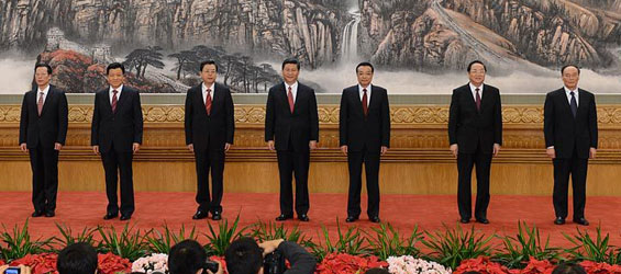 Xi leads top leadership, meeting press