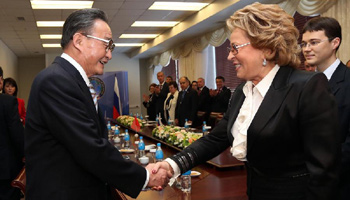 Top Chinese, Russian legislators vow to strengthen bilateral ties