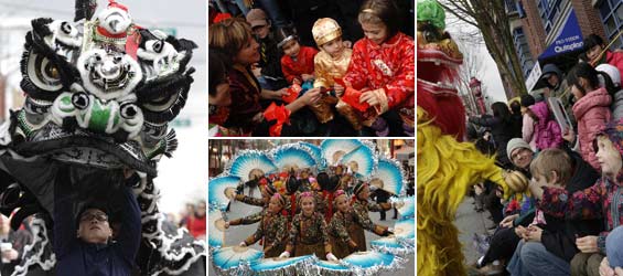 Lunar New Year of Snake parade held at Chinatown in Vancouver