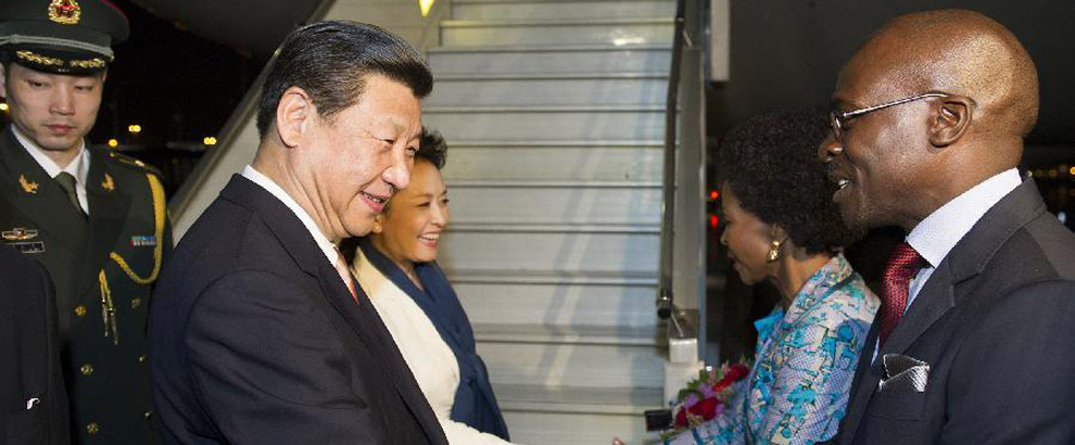 Chinese President Xi Jinping arrives in South Africa