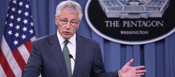 Pentagon chief says rethinking opposition to arming Syria opposition