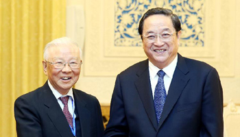 Top political advisor stresses steady promotion of cross-Strait ties