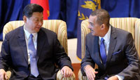 Chinese president meets his Trinidad and Tobago counterpart in Port of Spain