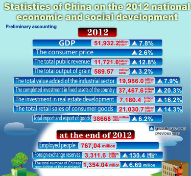 China's economic and social development in 2012