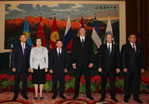 SCO law, justice ministers pose for photo after meeting concludes in Beijing