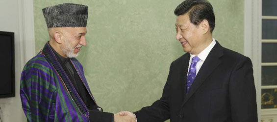 Chinese, Afghan presidents agree to promote ties