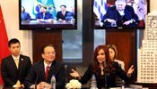 Premier Wen attends video conference with leaders of Mercosur