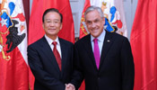 Premier Wen meets Chilean president in Santiago