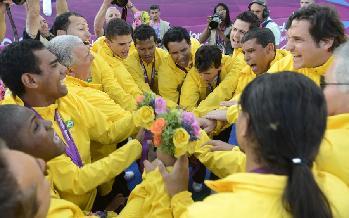 Brazil wins men's 100m football 5-a-side gold medal