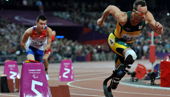 "Blade runner" Oscar Pistorius of South Africa wins gold medal in men's 400m T44 final