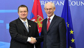 EU Council president meets with Serbian PM in Belgium