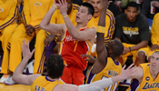 Lakers beat Rockets 99-95 during NBA game