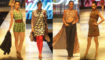 Models present creations in Jakarta Fashion and Food Festival
