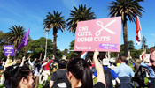 Australian students,staff protest against school funding cut