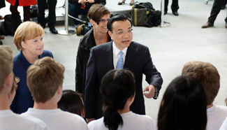 Chinese, German PMs meet students during launching of "the Year of Languages" program