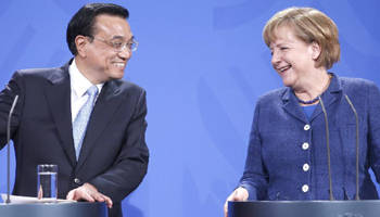 Chinese Premier, German Chancellor attend joint press conference in Berlin