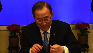 UN chief writes inscription to Xinhua News Agency