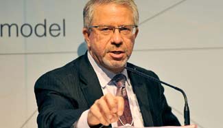 Participants speak at Davos forum discussion