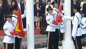 Hong Kong holds flag-raising ceremony to mark National Day
