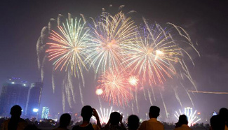 Music fireworks gala held in C China's Changsha to celebrate National Day