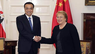 Chinese premier holds talks with Chilean president in Santiago