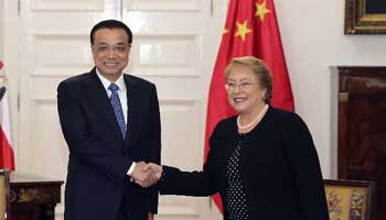 In pics: Chinese premier's Chile trip
