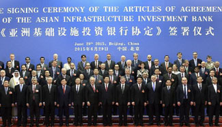 Xi meets representatives of AIIB founding countries