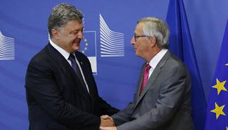European Commission President meets with Ukraine's president in Brussels