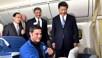 President Xi visits Boeing assembly line
