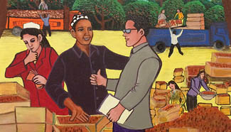 Farmer painting show in Beijing: charting a new countryside in Xinjiang