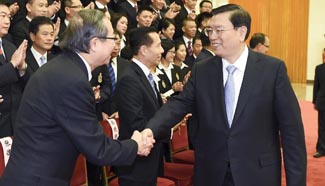 Zhang Dejiang meets HKSAR delegation in Beijing
