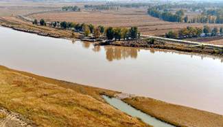 Autumn scenery of Yellow River in Togtoh County section