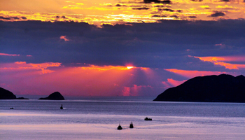 Beautiful sunrise scenery in China's Zhoushan Islands