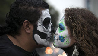 Parade performed before Day of Dead in Mexico