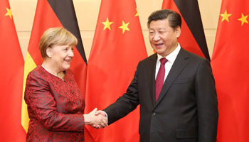 Chinese president meets German chancellor in Beijing