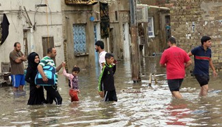 Heavy rains cause floods in Baghdad, Iraq